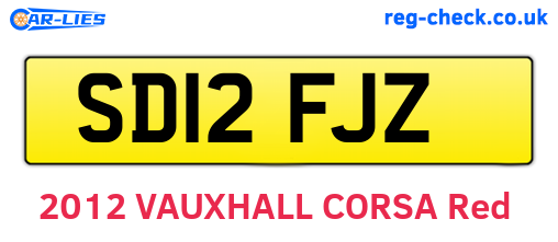 SD12FJZ are the vehicle registration plates.
