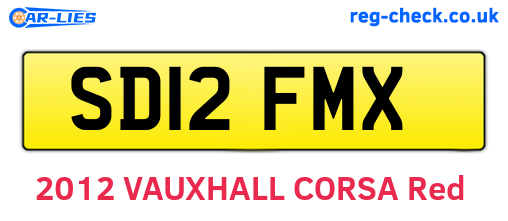 SD12FMX are the vehicle registration plates.