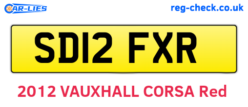SD12FXR are the vehicle registration plates.