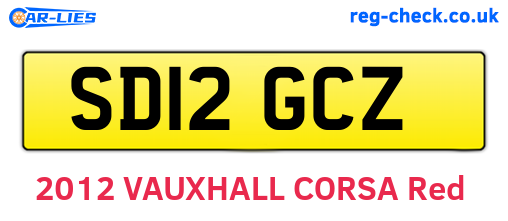 SD12GCZ are the vehicle registration plates.