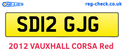 SD12GJG are the vehicle registration plates.