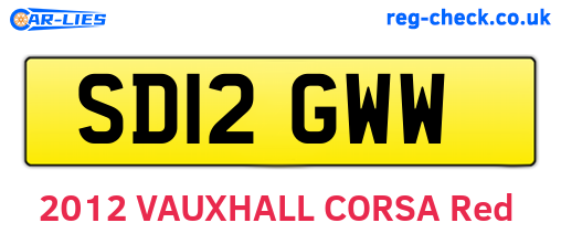 SD12GWW are the vehicle registration plates.