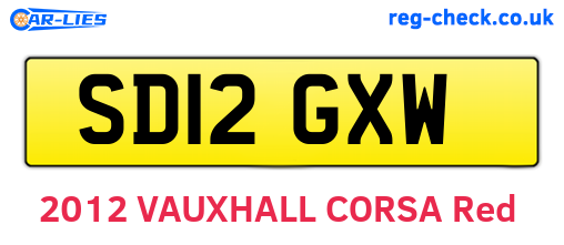 SD12GXW are the vehicle registration plates.