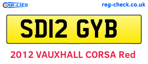 SD12GYB are the vehicle registration plates.