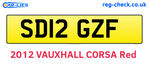 SD12GZF are the vehicle registration plates.