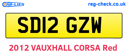 SD12GZW are the vehicle registration plates.