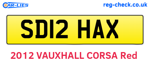 SD12HAX are the vehicle registration plates.