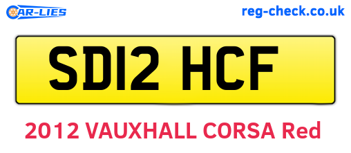 SD12HCF are the vehicle registration plates.