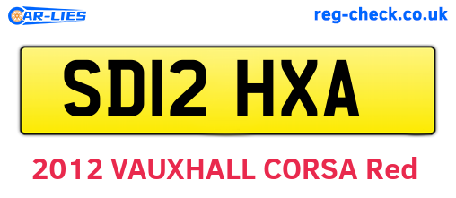 SD12HXA are the vehicle registration plates.