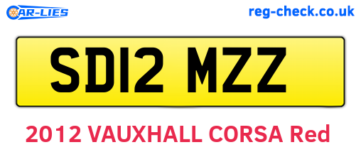 SD12MZZ are the vehicle registration plates.