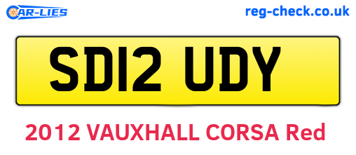 SD12UDY are the vehicle registration plates.