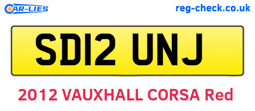 SD12UNJ are the vehicle registration plates.