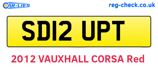 SD12UPT are the vehicle registration plates.