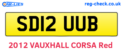 SD12UUB are the vehicle registration plates.