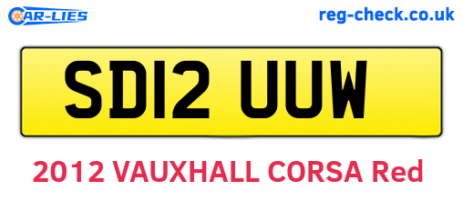 SD12UUW are the vehicle registration plates.