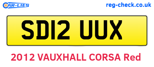 SD12UUX are the vehicle registration plates.