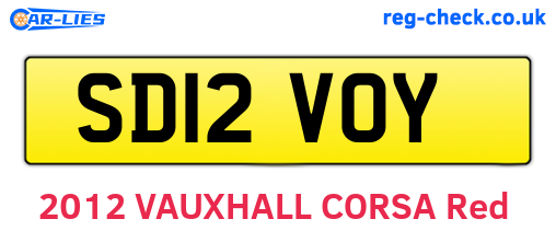 SD12VOY are the vehicle registration plates.