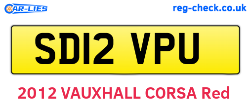SD12VPU are the vehicle registration plates.
