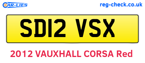 SD12VSX are the vehicle registration plates.