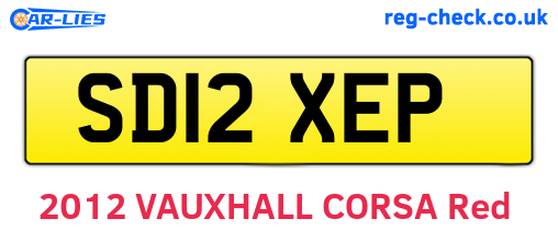 SD12XEP are the vehicle registration plates.