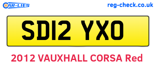 SD12YXO are the vehicle registration plates.