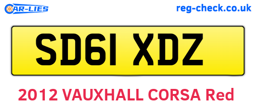 SD61XDZ are the vehicle registration plates.