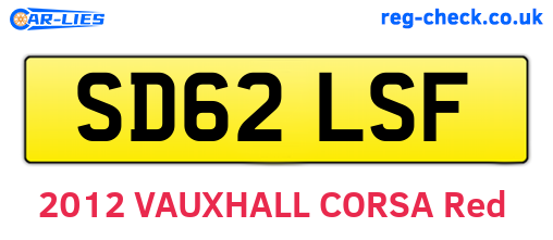 SD62LSF are the vehicle registration plates.