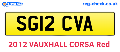 SG12CVA are the vehicle registration plates.