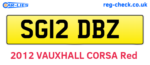 SG12DBZ are the vehicle registration plates.