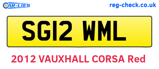 SG12WML are the vehicle registration plates.