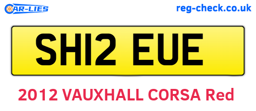 SH12EUE are the vehicle registration plates.