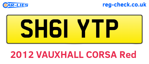SH61YTP are the vehicle registration plates.
