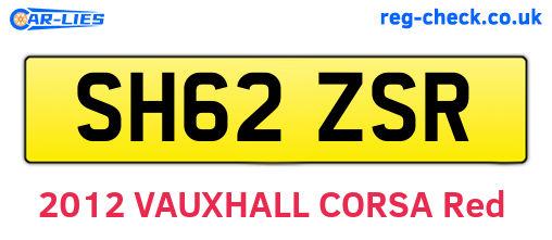SH62ZSR are the vehicle registration plates.