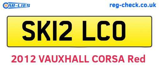 SK12LCO are the vehicle registration plates.