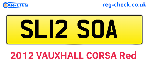 SL12SOA are the vehicle registration plates.