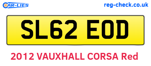SL62EOD are the vehicle registration plates.