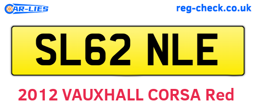 SL62NLE are the vehicle registration plates.