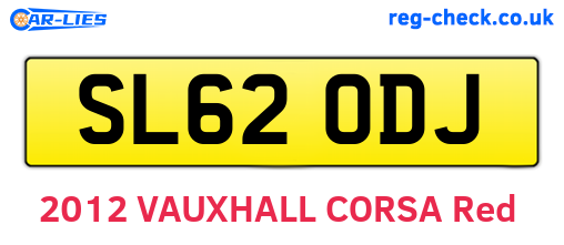 SL62ODJ are the vehicle registration plates.