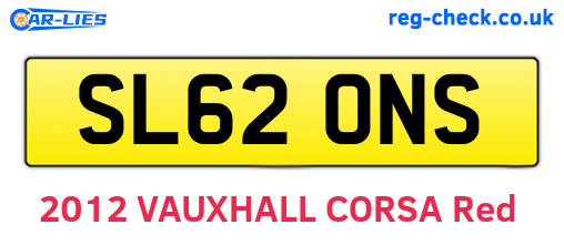 SL62ONS are the vehicle registration plates.