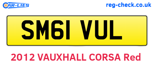 SM61VUL are the vehicle registration plates.