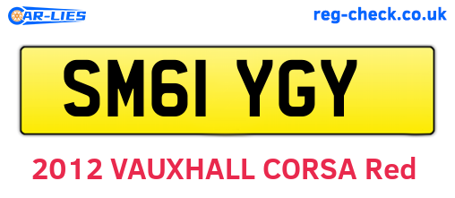 SM61YGY are the vehicle registration plates.