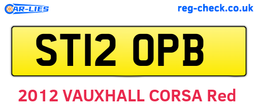 ST12OPB are the vehicle registration plates.