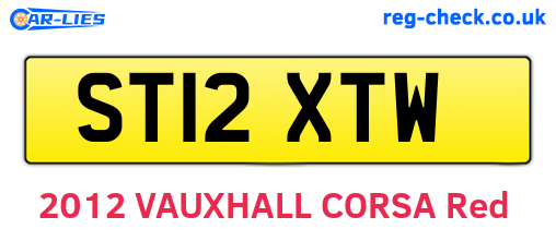 ST12XTW are the vehicle registration plates.