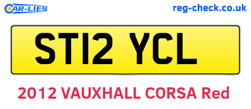 ST12YCL are the vehicle registration plates.