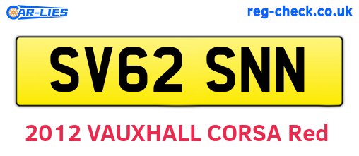 SV62SNN are the vehicle registration plates.