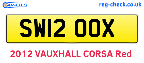 SW12OOX are the vehicle registration plates.