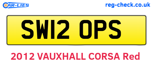 SW12OPS are the vehicle registration plates.