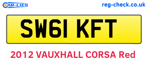 SW61KFT are the vehicle registration plates.
