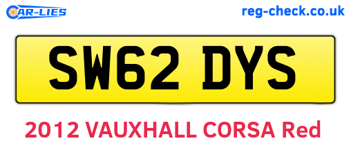 SW62DYS are the vehicle registration plates.