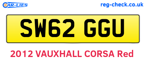 SW62GGU are the vehicle registration plates.